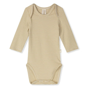 Gray Label - Body de algodón orgánico a rayas | Mostaza