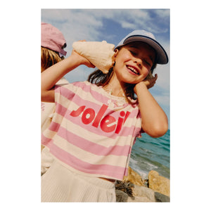 Mipounet - Camiseta Soleil de algodón orgánico a rayas | Rosa