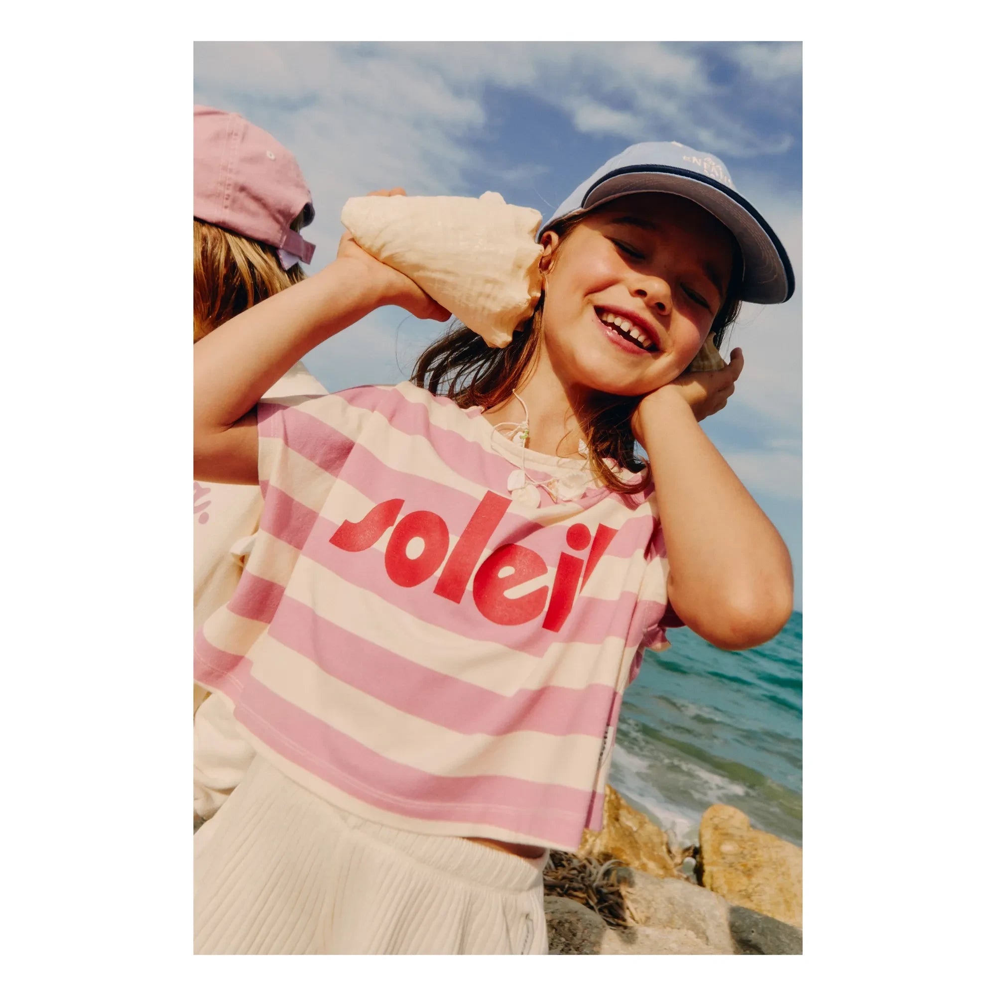 Mipounet - Camiseta Soleil de algodón orgánico a rayas | Rosa