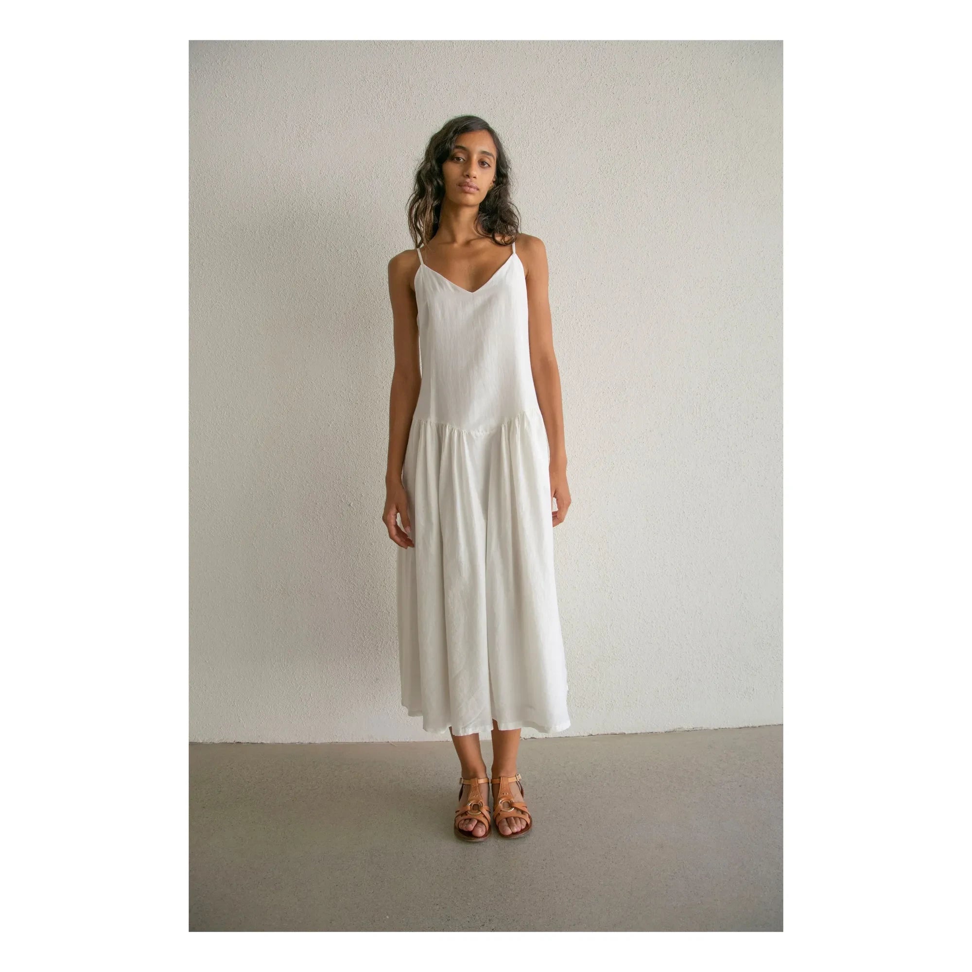 THEAVANT - Vestido Grace de Algodón y Popelín de Seda | Blanco