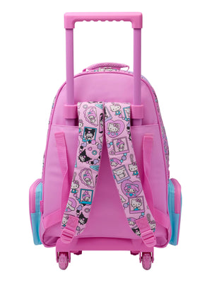 Smiggle - Hello Kitty ve Arkadaşları Işıklı Tekerlekli Sırt ve Çekçekli Çanta