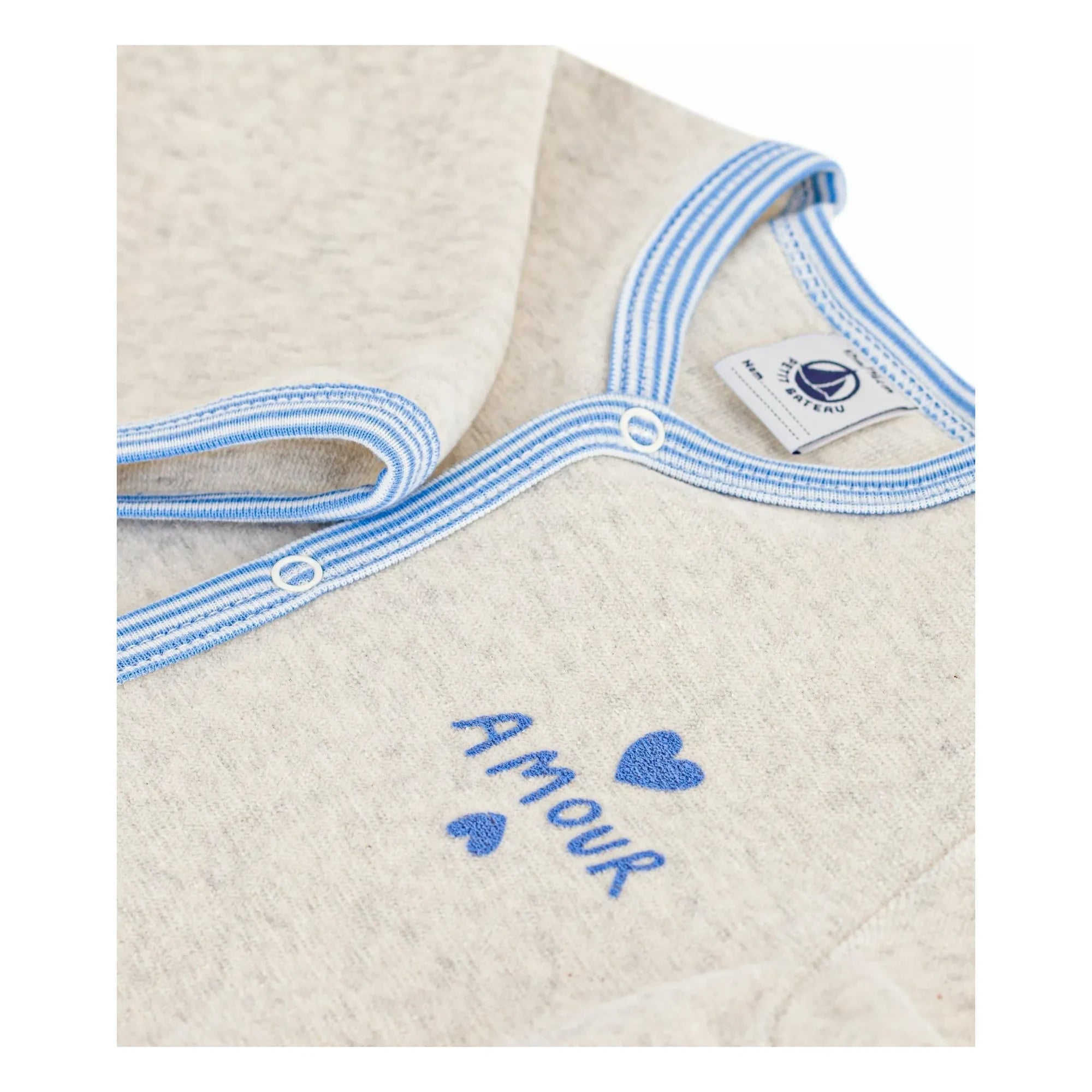 Petit Bateau - Pijama Amour de algodón orgánico | Beige jaspeado