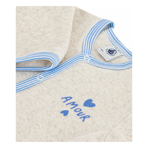 Petit Bateau - Pijama Amour de algodón orgánico | Beige jaspeado