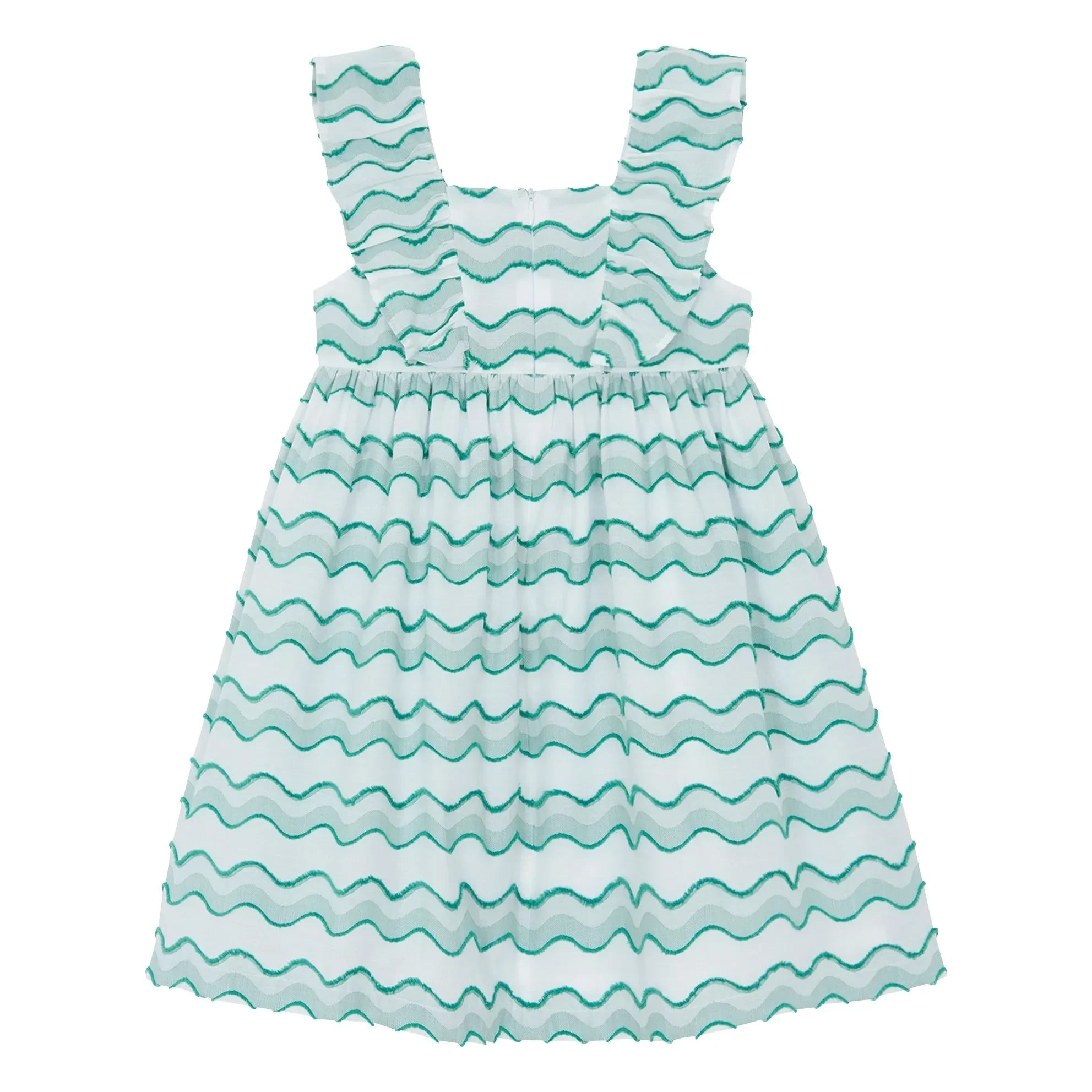 Tartine et Chocolat - Vestido con estampado de olas | Verde