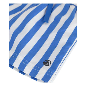 Petit Bateau - Bañador corto a rayas de fibra reciclada para bebé | Azul