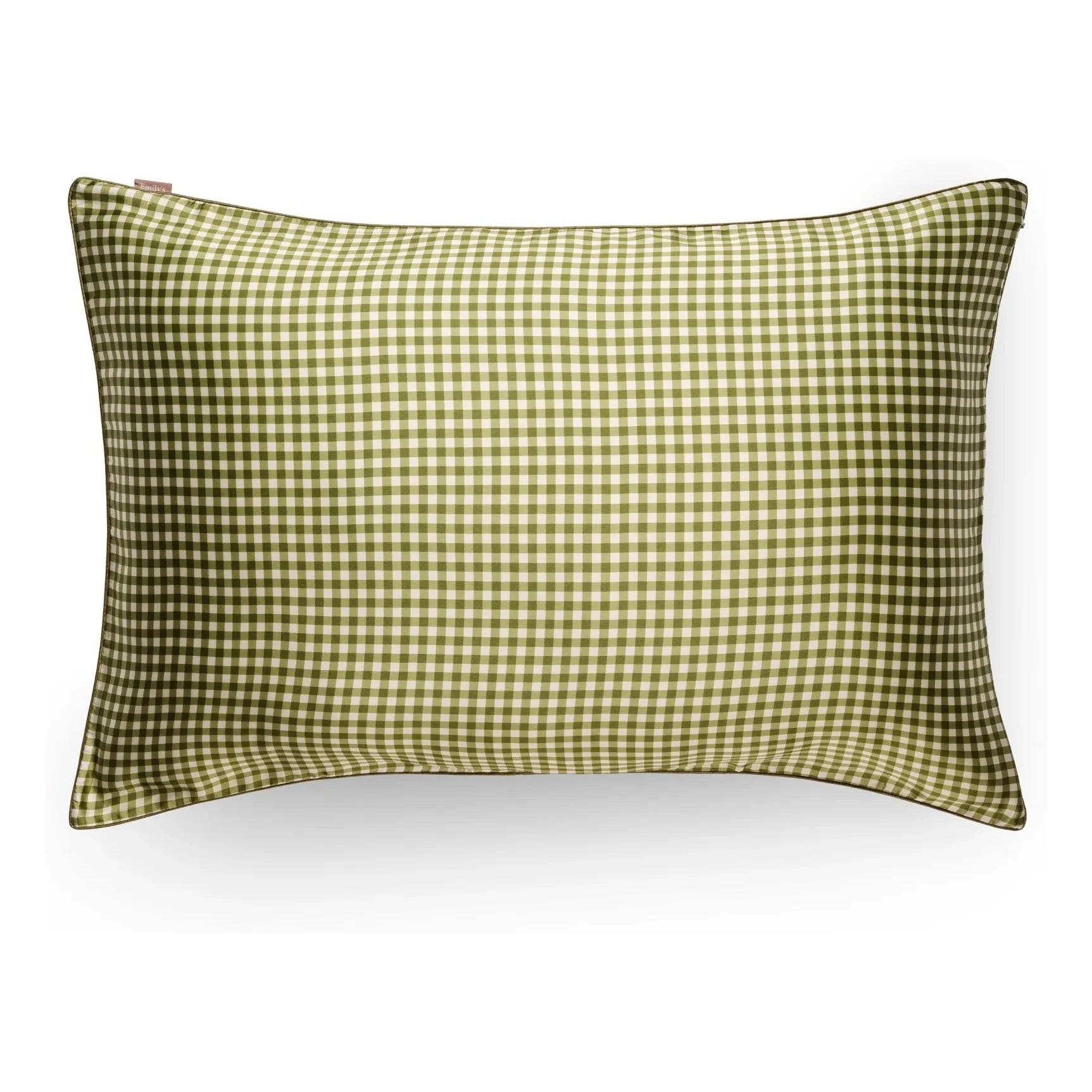 Funda de almohada de seda de morera estampada de guinga Emily's Pillow | Caqui