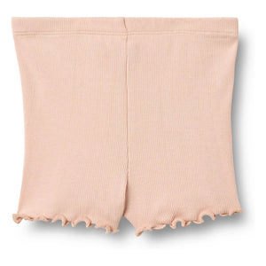 Wheat - Sine Shorts de algodón orgánico acanalado para bebé | Rosa pálido
