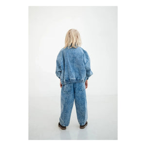 Repose AMS - Jeans globo de algodón orgánico | Azul lavado