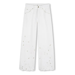 Chloé - Pantalones bordados de algodón orgánico | Blanco