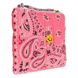Call it by your name - Happy Face Cartera Mini Acolchada con Cremallera | Rosa