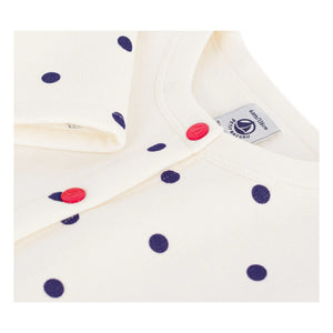 Petit Bateau - Cárdigan de lunares de felpa | Crudo