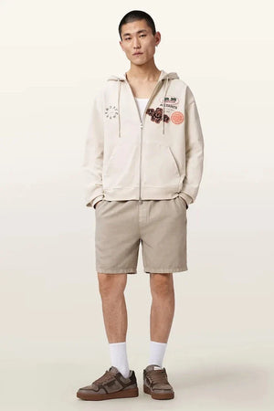 Sudadera con capucha y cremallera de algodón para hombre AllSaints PATCHER