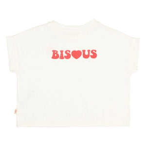 Búho - Camiseta de algodón orgánico Bisous | Blanco