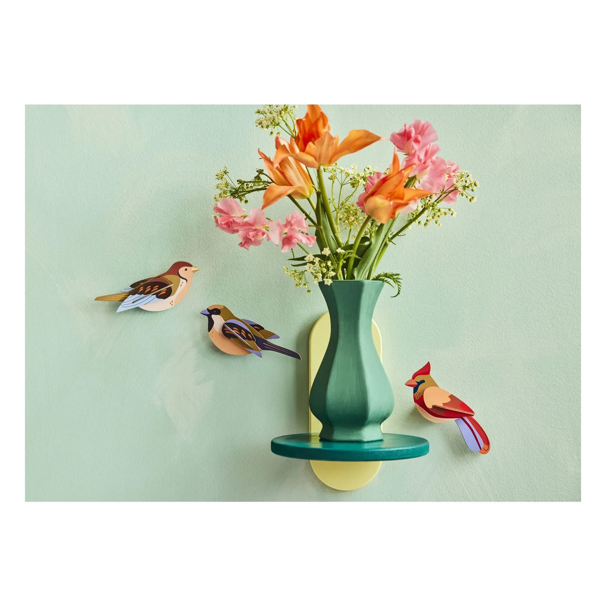 Studio Roof - Adornos de pared Cardenales - Set de 2 | Rojo