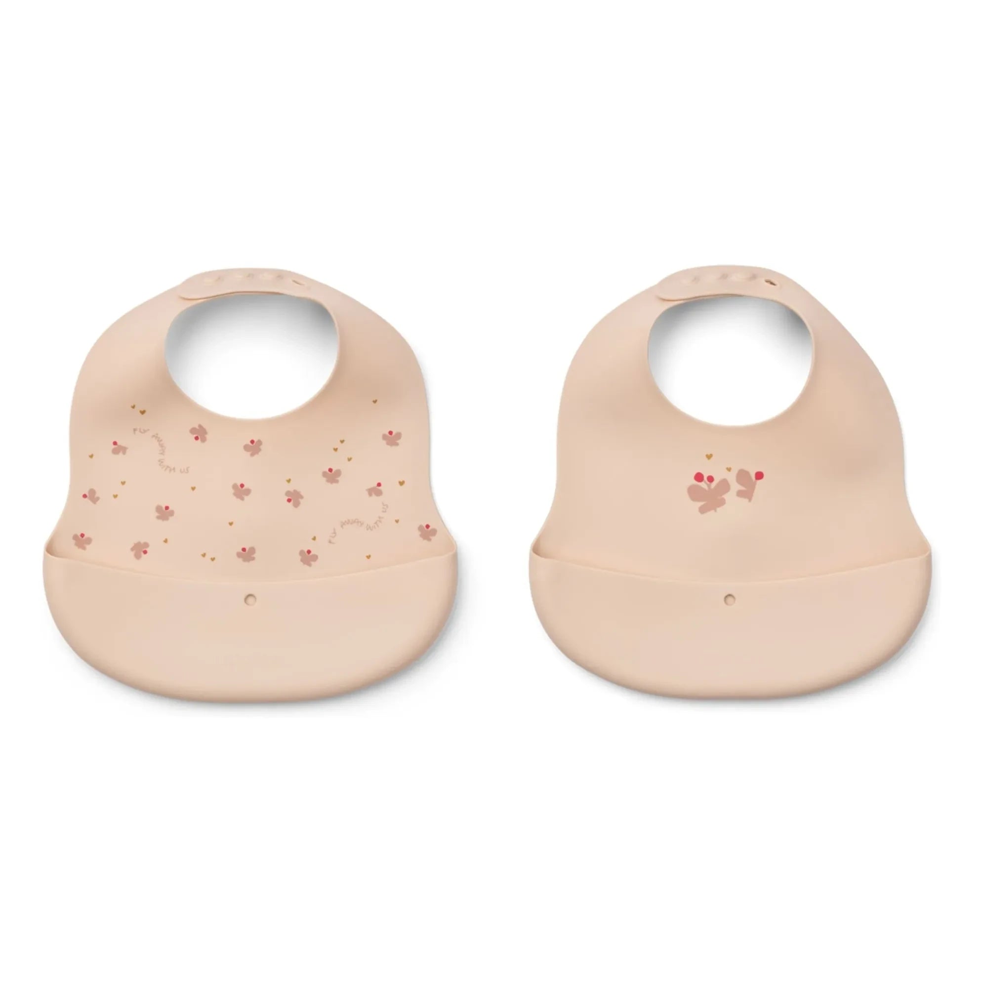 Liewood - Baberos de Silicona Ember - Set de 2 | Mini Butterfly/Apple Blossom