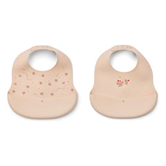 Liewood - Baberos de Silicona Ember - Set de 2 | Mini Butterfly/Apple Blossom