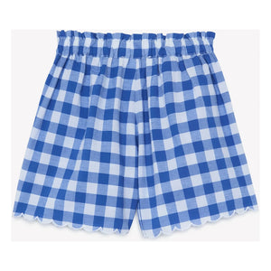 Tartine et Chocolat - Blusa bordada y conjunto de pantalón corto de cuadros | Azul real