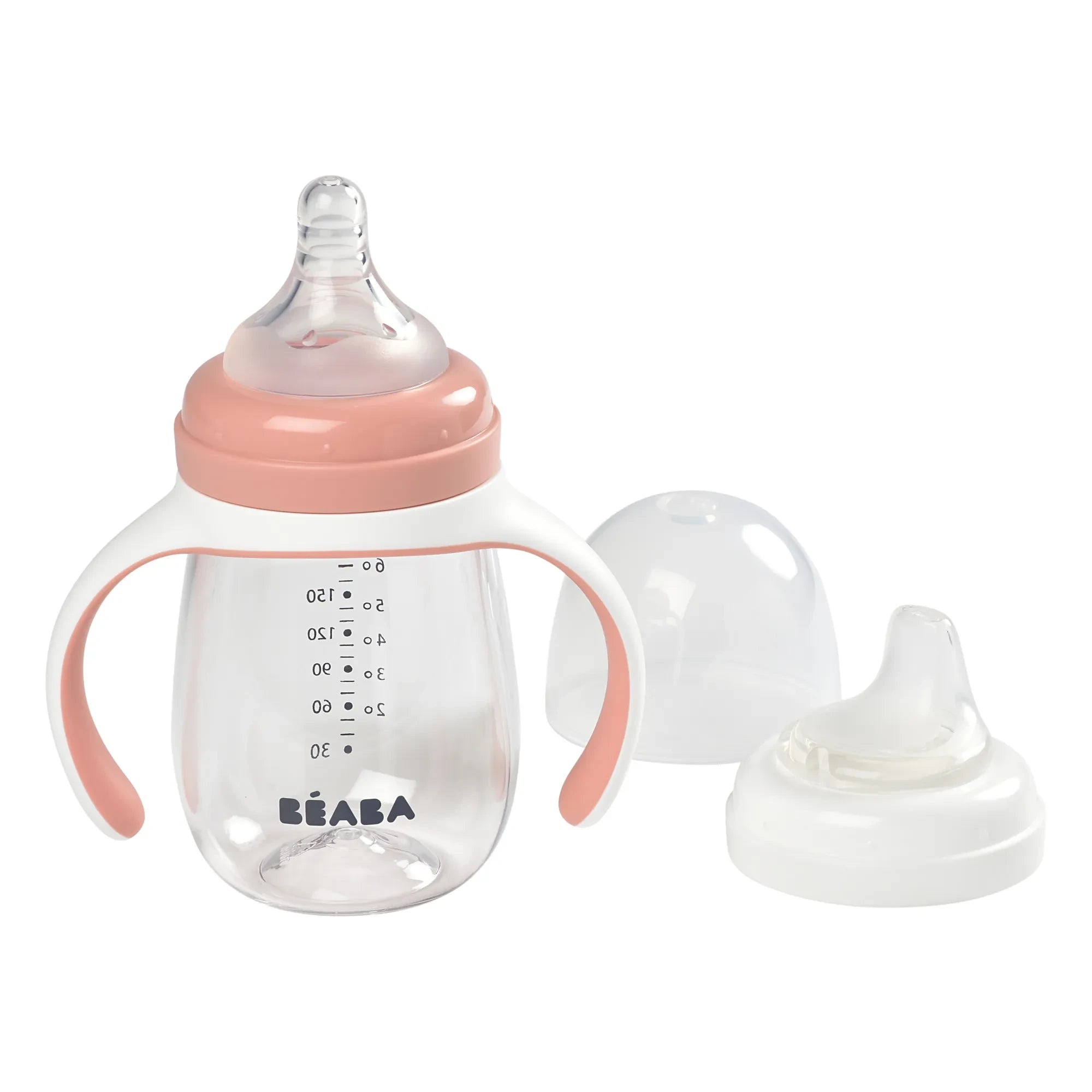Béaba - Biberón Evolutivo 2 en 1 de 240 ml | Rosa empolvado