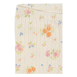 Konges Sløjd - Mallas de canalé de algodón orgánico con estampado floral Minnie | Crudo