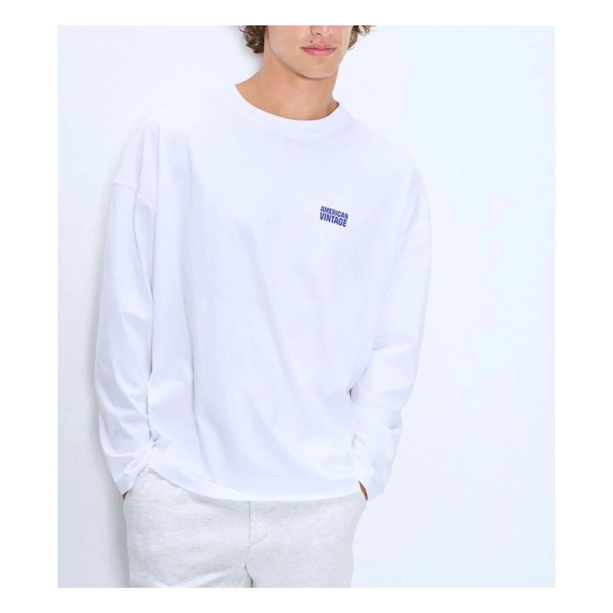 American Vintage - Camiseta de manga larga de algodón Gixy | Blanco