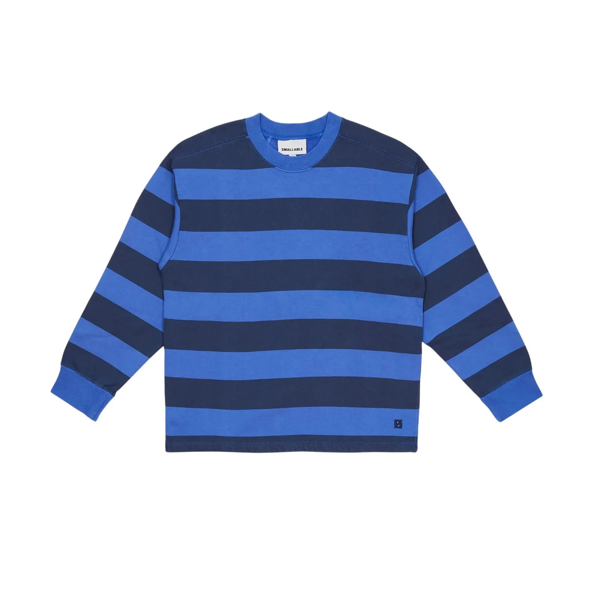 Smallable Kid - Favio Çizgili Organik Pamuklu Sweatshirt | Elektrik mavisi