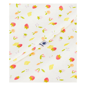 Petit Bateau - Saco de dormir de algodón orgánico con frutas | Crudo