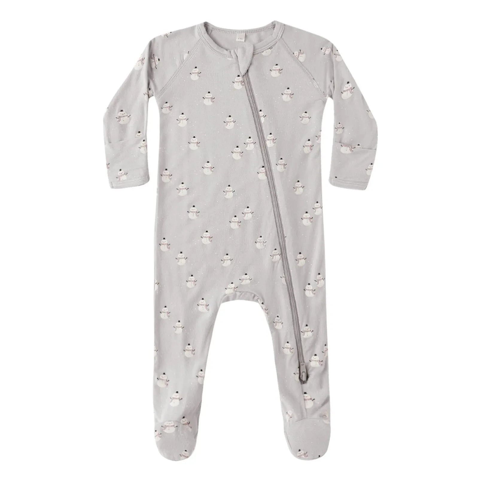 Quincy Mae - Mono con pies y diseño de muñeco de nieve | Gris