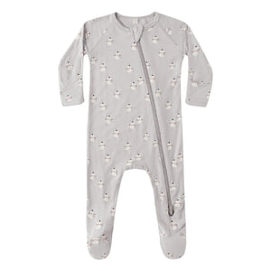 Quincy Mae - Mono con pies y diseño de muñeco de nieve | Gris