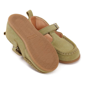 Lazare - Mocasines de ante de oliva para bebés | Verde Almendra
