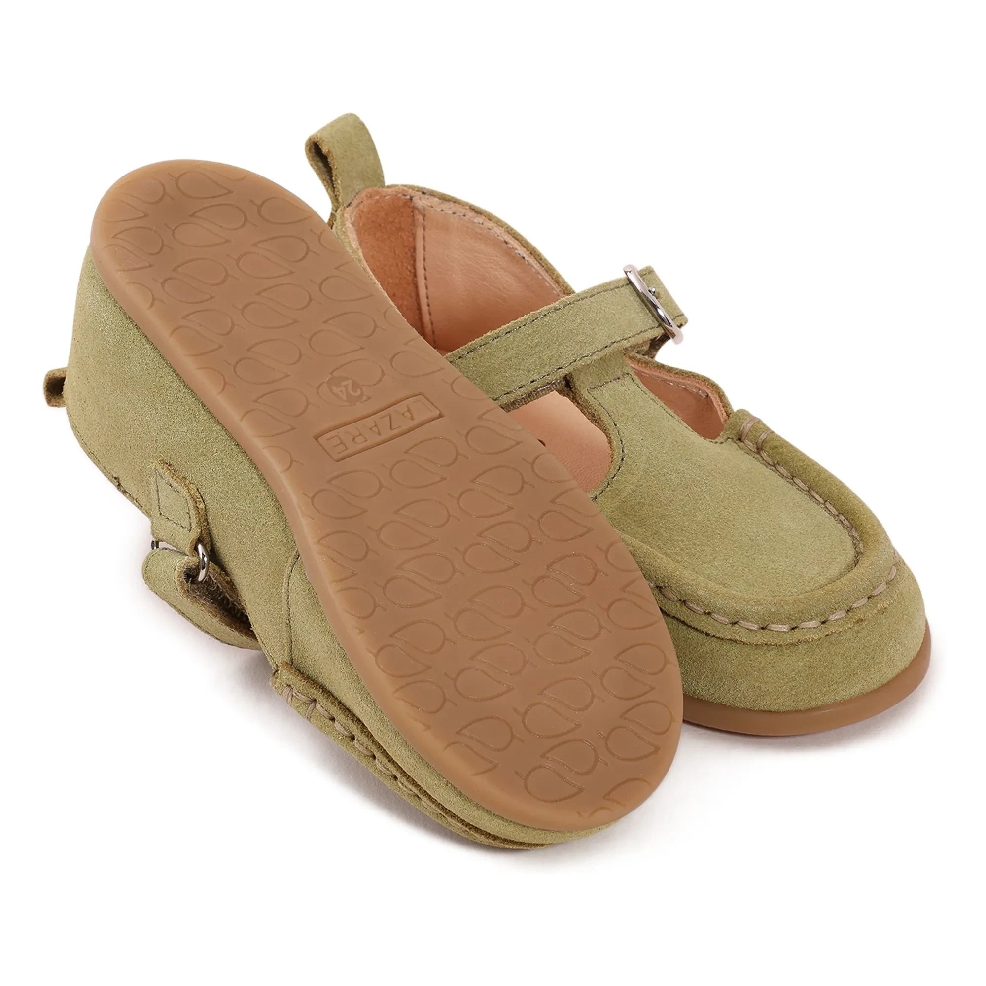 Lazare - Mocasines de ante de oliva para bebés | Verde Almendra