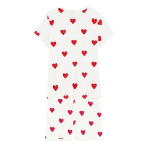 Petit Bateau - Pijama de algodón orgánico de largo medio | Blanco