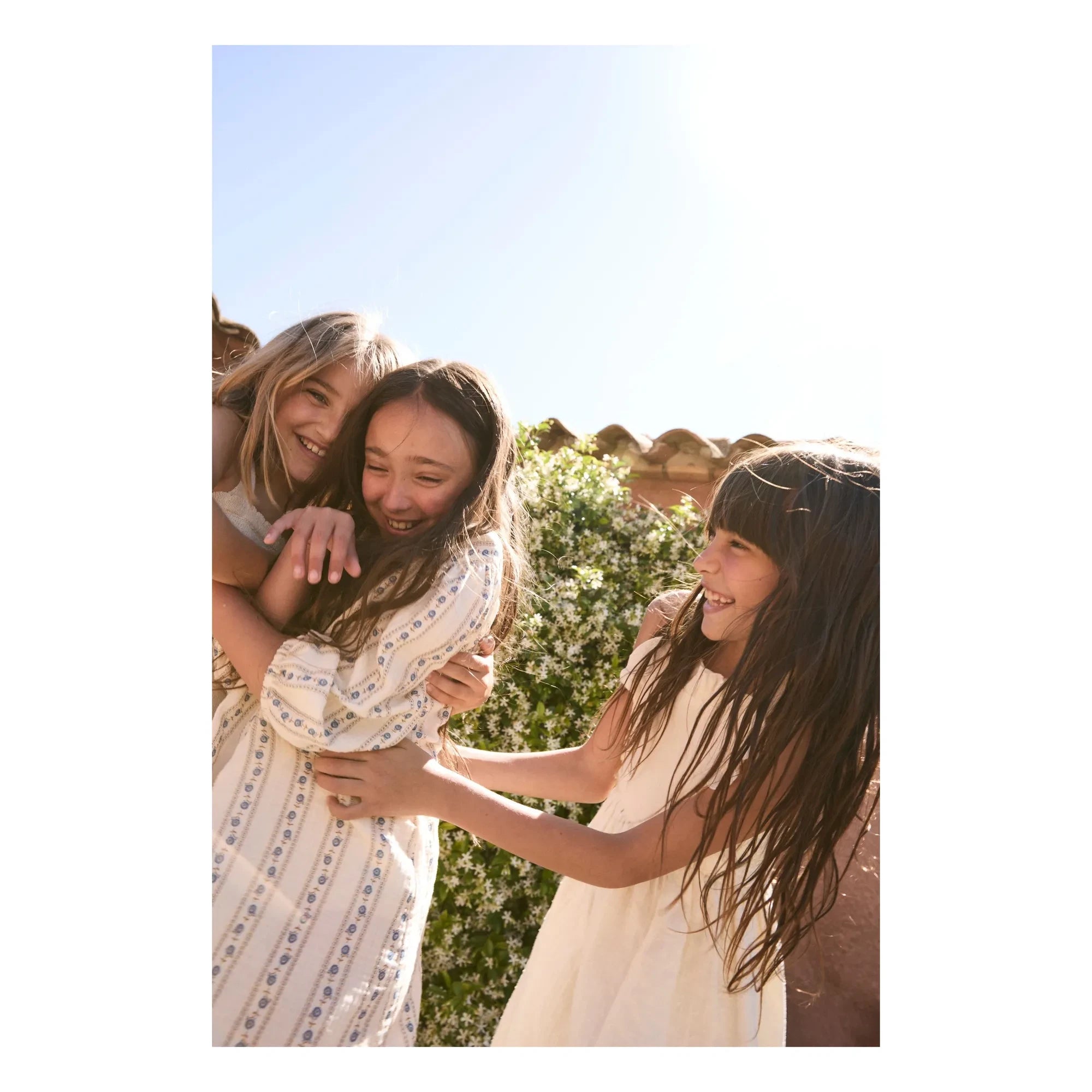 birinit - Vestido de algodón orgánico floral Sariñena | Blanco roto