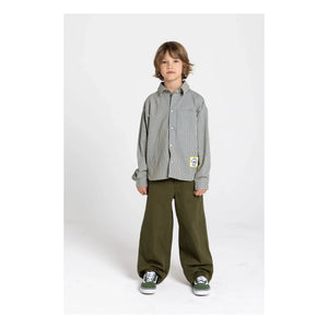 Hundred Pieces - Enzo Camisa a rayas | Verde oscuro