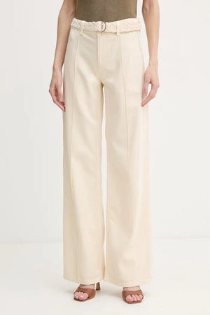 Pantalón de lino de mujer de pernera ancha Liu Jo