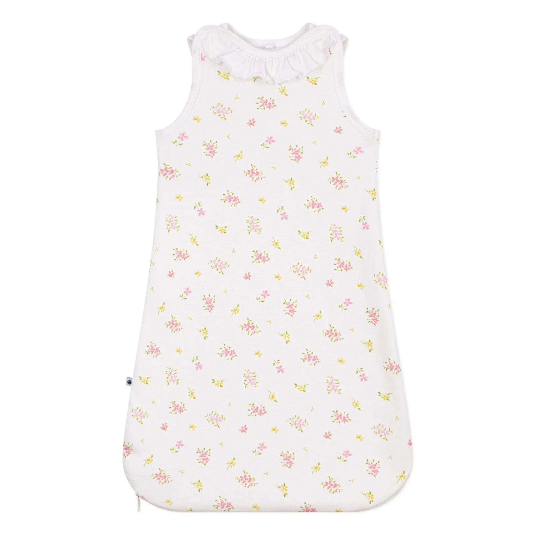 Petit Bateau - Saco de dormir de algodón orgánico Fleurie | Blanco