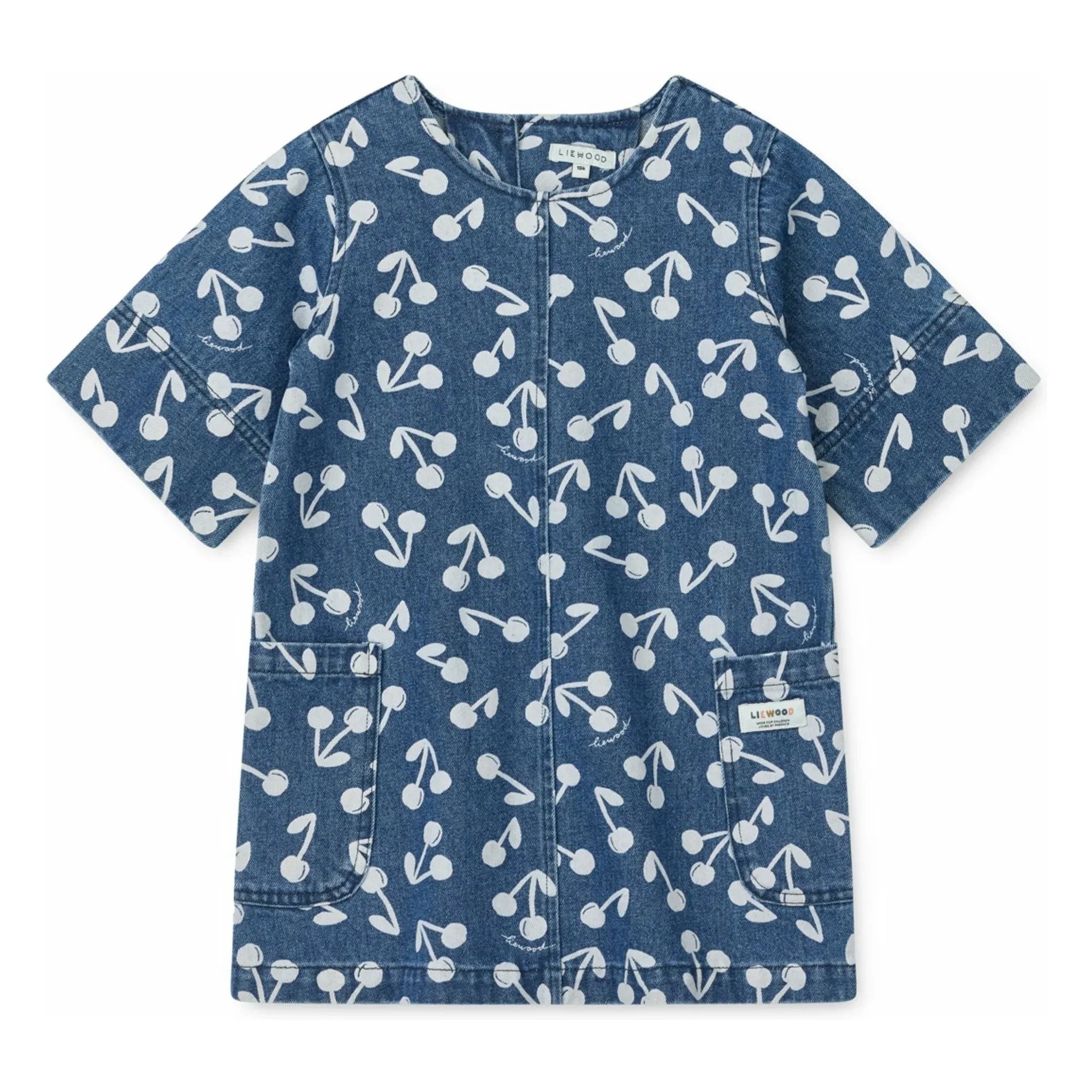 Liewood - Vestido Angelica Cerezas Denim | Azul vaquero