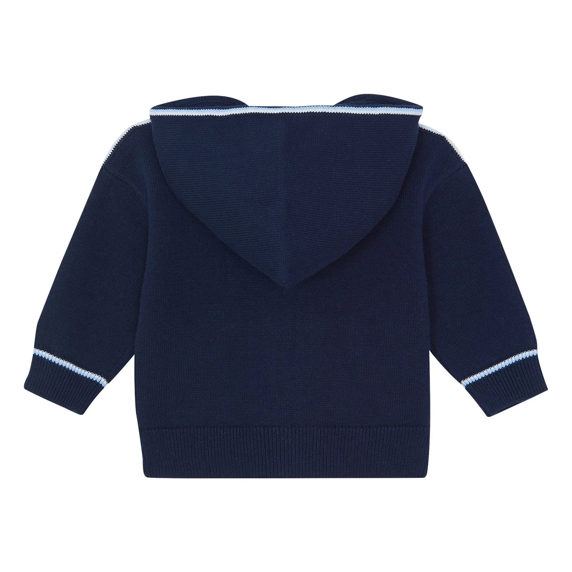 Tartine et Chocolat - Sudadera con cremallera y rayas en contraste | Azul marino