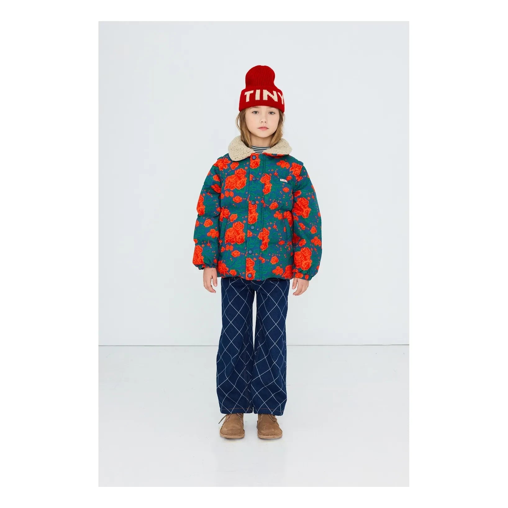 Tinycottons - Roses Kapitone Mont | Mavi