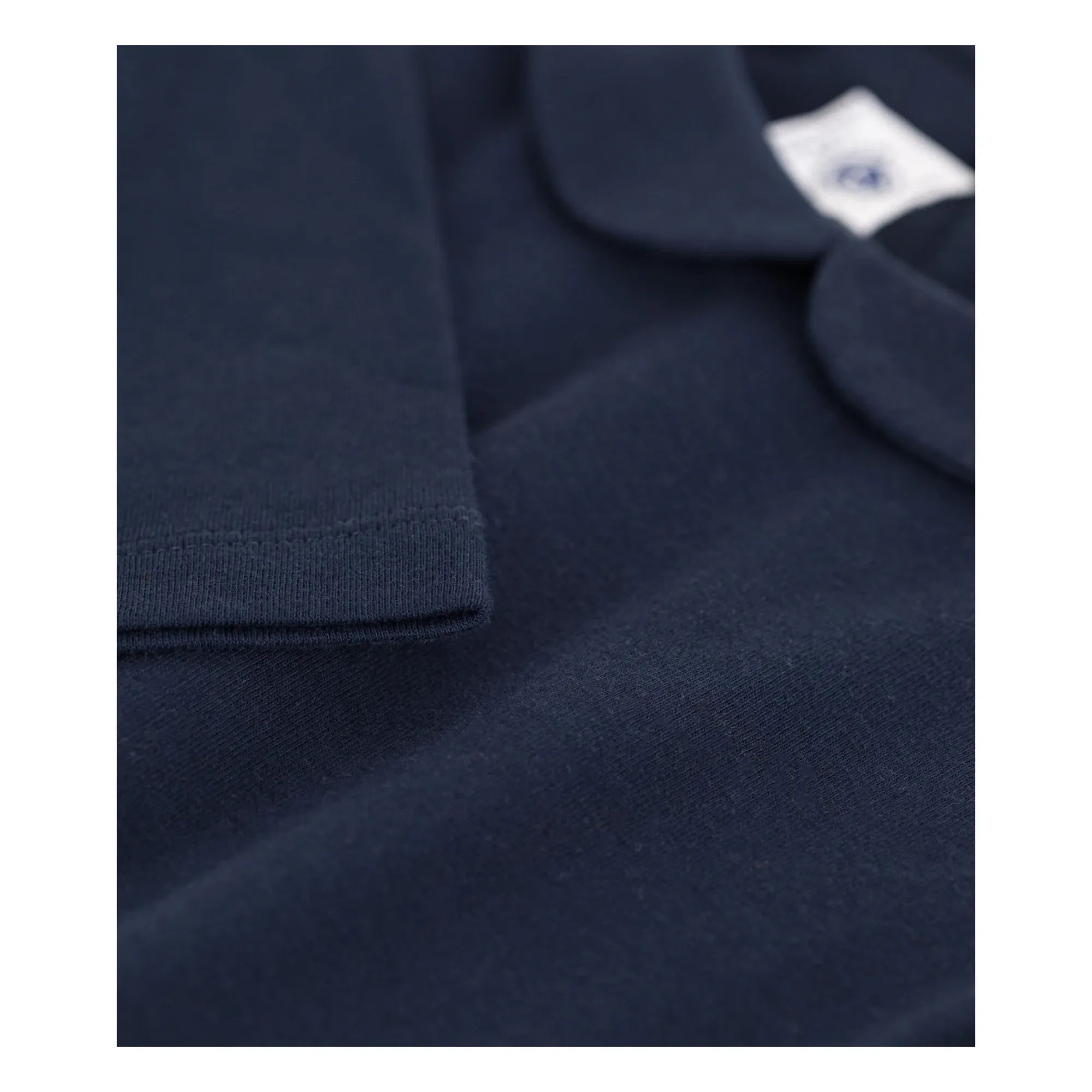 Petit Bateau - Camiseta con cuello Peter Pan ondulado | Azul marino