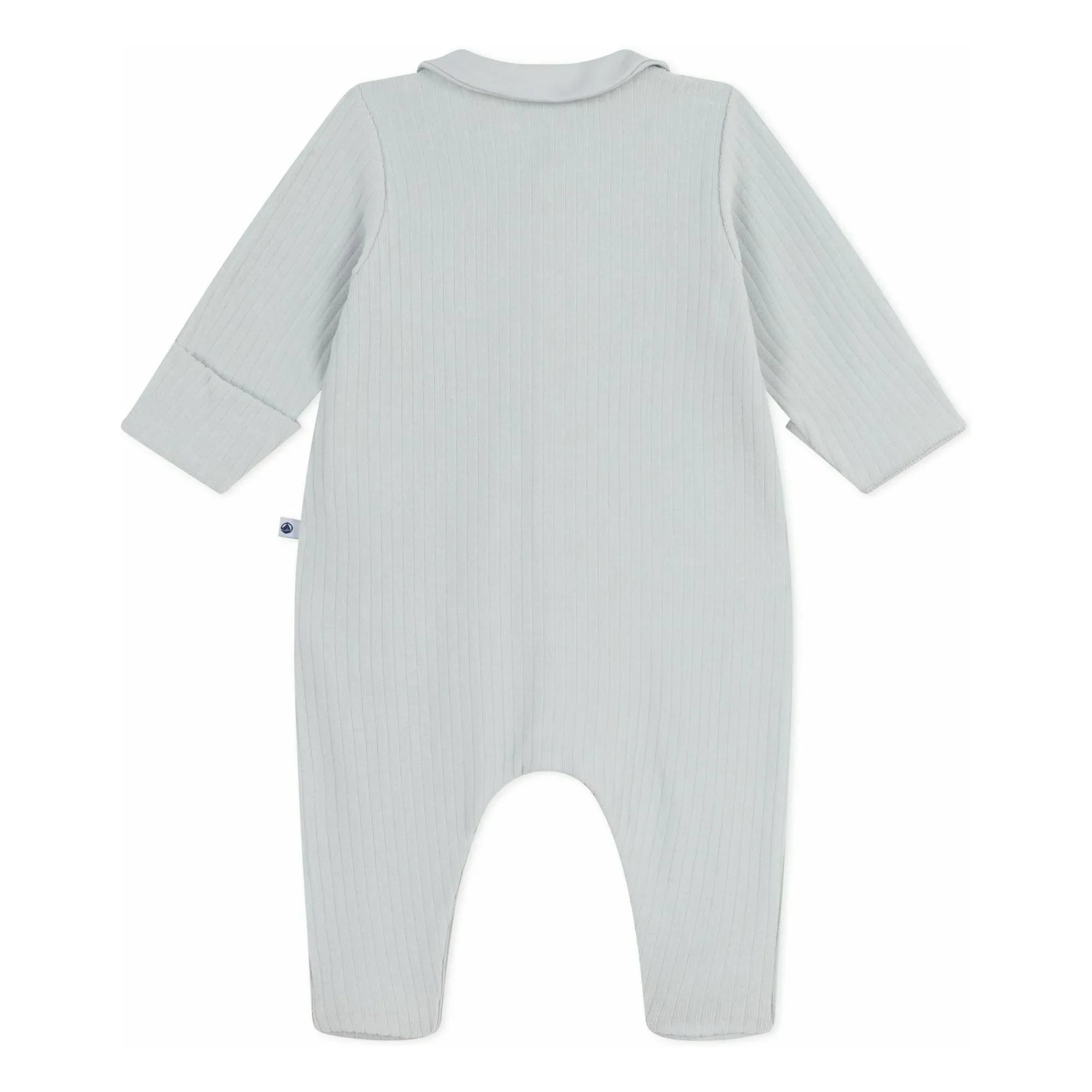 Petit Bateau - Organik Pamuklu Fitilli Pijama | Gri Melanj