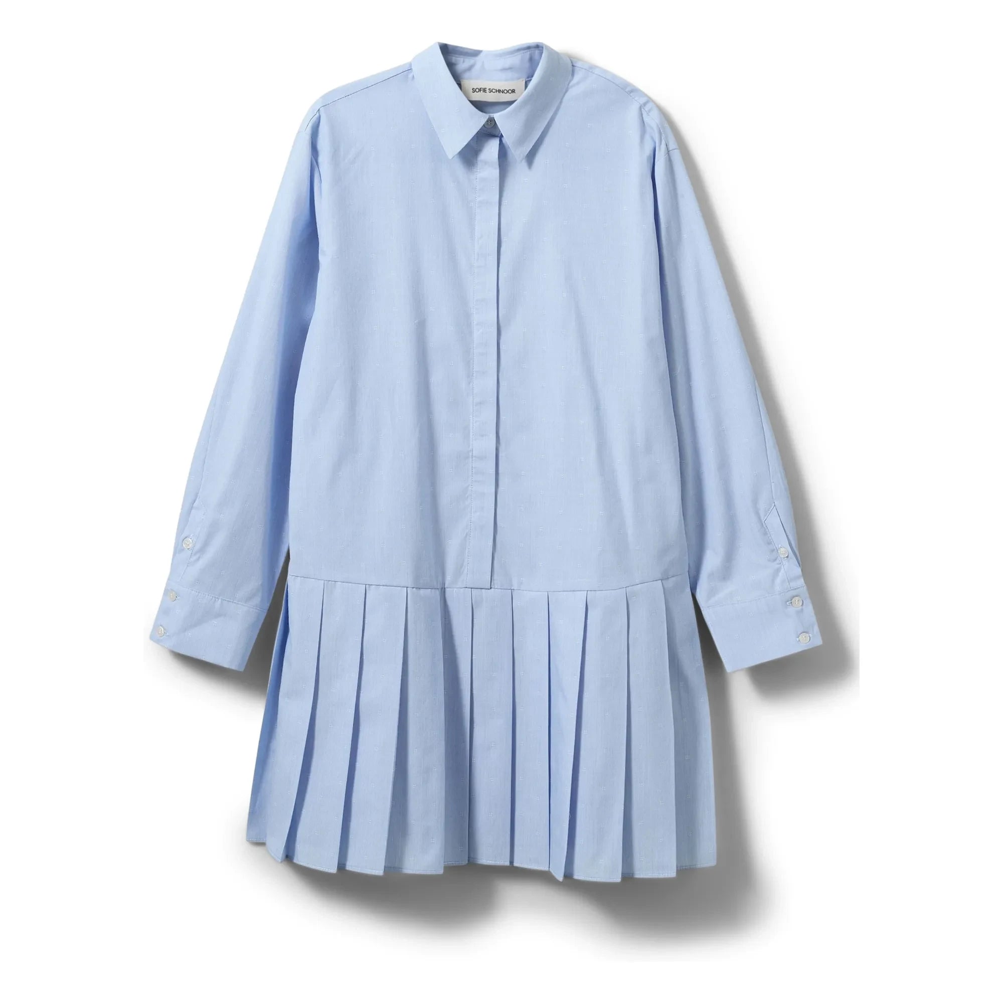 Sofie Schnoor - Vestido camisero plisado Penelopasy | Azul claro