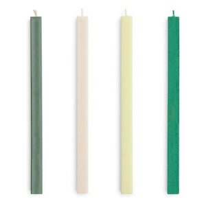 Hola - Velas cuadradas - Set de 4 | Verde