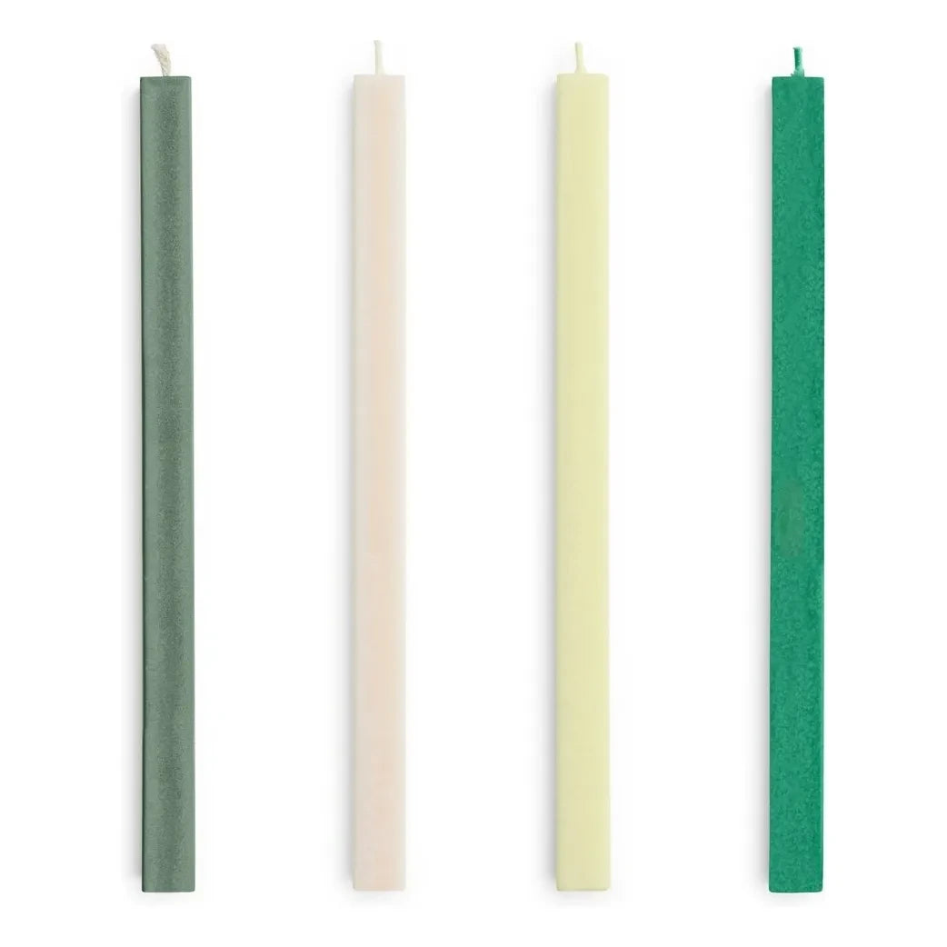 Hola - Velas cuadradas - Set de 4 | Verde