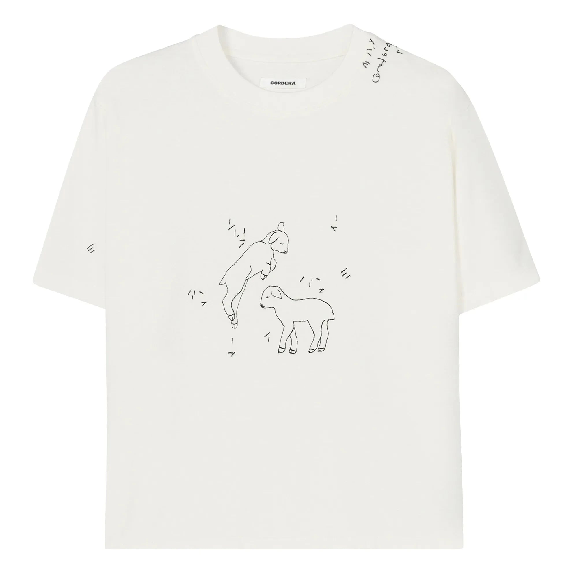Cordera - Camiseta de algodón orgánico bordado | Blanco