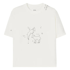 Cordera - Camiseta de algodón orgánico bordado | Blanco