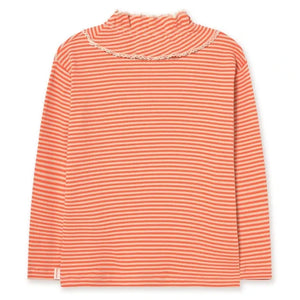 Tinycottons - Camiseta de algodón orgánico acanalada a rayas | Roja
