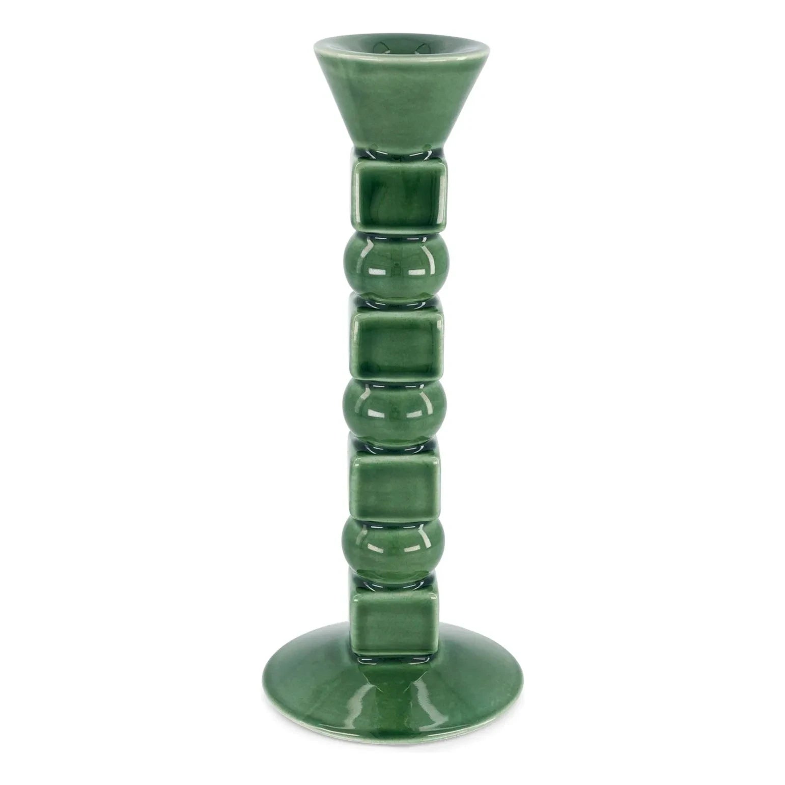The Socialite Family - Candelabro Anna de cerámica mediano | Verde oliva