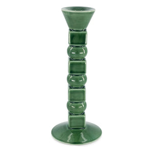 The Socialite Family - Candelabro Anna de cerámica mediano | Verde oliva