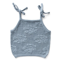 Soor Ploom - Camiseta de algodón orgánico June Fleurs | Azul hielo