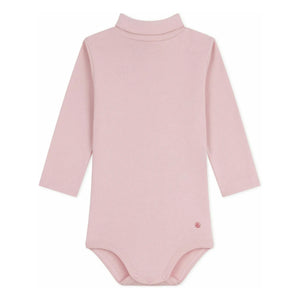Petit Bateau - Body de cuello alto de algodón orgánico | Rosa pálido